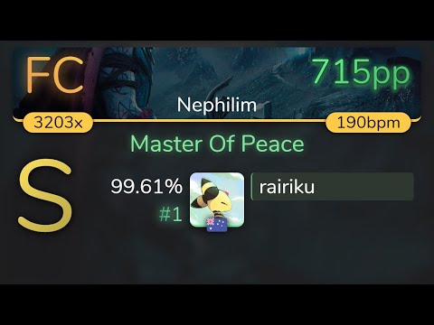 rairiku | Rhapsody Of Fire - Master Of Peace [Nephilim] 99.61% {#1 715pp FC} - osu!