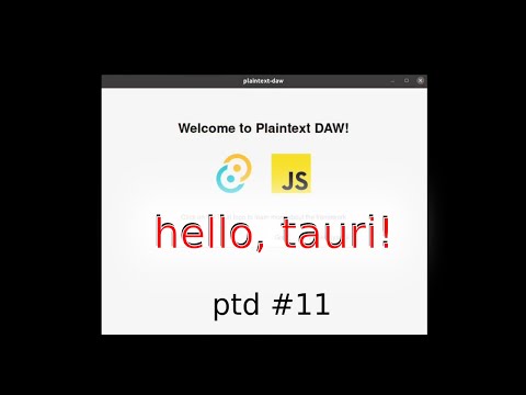 Generating a Tauri Project | plaintext daw 11