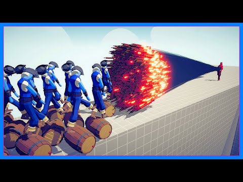 100x BARREL ROLLER vs GODS RANGED UNITS - TABS | Totally Accurate Battle Simulator