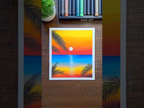 ✨ Easy Sunset Oil Pastel Drawing #art #new #drawing