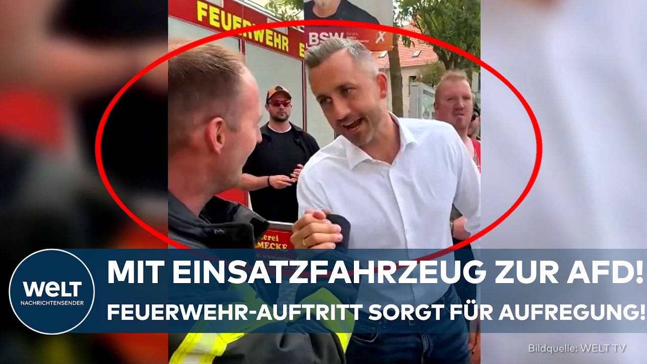 FEUERWEHR-SKANDAL: Bürgermeister fassungslos! Uniformierte Einsatzkräfte posieren mit AfD-Kandidat!