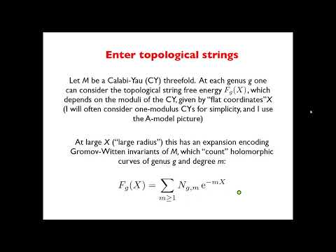 Marcos Marino Beiras - Resurgence and non perturbative topological strings
