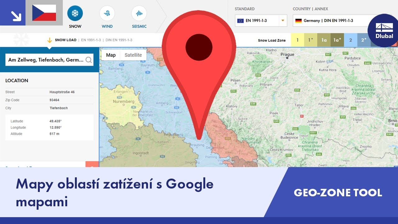 Nejrychlejší stanovení zatížení pomocí nástroje GEO-ZONE TOOL: Interaktivní mapy oblastí zatížení s Google mapami