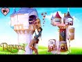 Barbie Rapunzel Tower Dollhouse with Bedroom , Kitchen Long Hair!