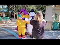 Barney BJ Baby Bop Joel And Frosty The Snowman Group Hugging Each Other At Universal Studios FL Vlog