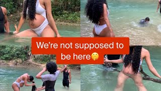 Hidden Gem in Jamaica|| River Day|| 9 months pregnant 🤰🏽