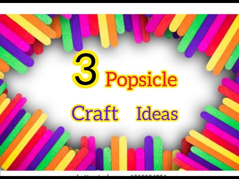 3popsicle craft ideas/handmade reuse ideas!!3craft with ice-cream sticks/rainbow craft