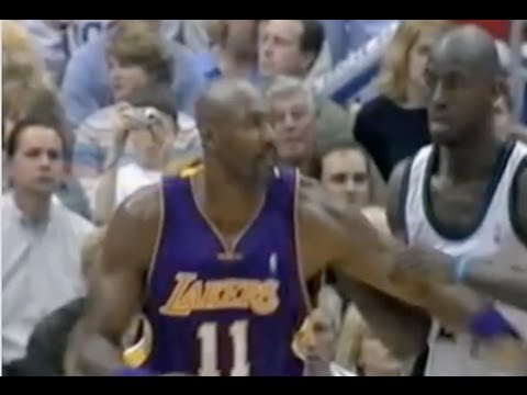 Karl Malone (Age 40) Defense on Kevin Garnett - 2004 WCF Game 5
