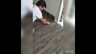 Comment posé du sol pvc (lino) #linoleum #vinyles #finition #bricolage #peintureacrylique