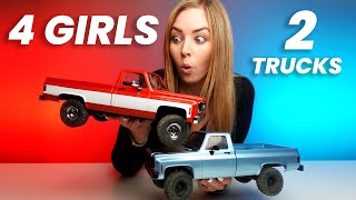 4 Girls COMPETE with 2 RC Trucks (Chevy K10 VS Glacier)