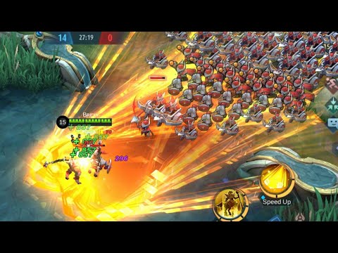 no cooldown hylos vs 100 minions (magic tank build)