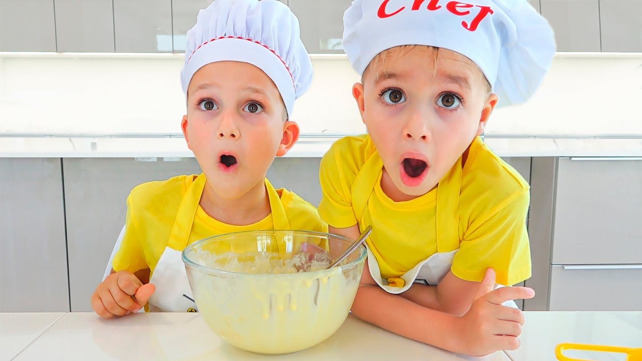 Vlad e Niki cozinhando e brincando com a mamãe - Compilação de vídeo para crianças