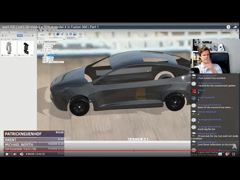 wasLIVE | Let's 3D-model a TESLA model X in Fusion 360 | Part 1