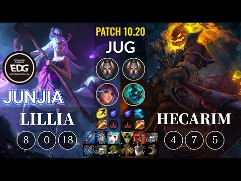 EDG JunJia Lillia vs Hecarim Jungle - KR Patch 10.20