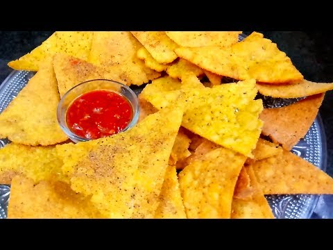 How to make Nacho chips (Nachos) at home | Corn tortilla chips | Nachos recipe without oven