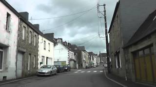 preview picture of video 'Driving Along Rue des Portes & Rue du Docteur Quéré, Callac, Brittany, France 7th May 2012'