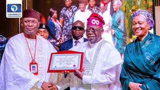 2023 Election: INEC Presents Certificate Of Return To Tinubu