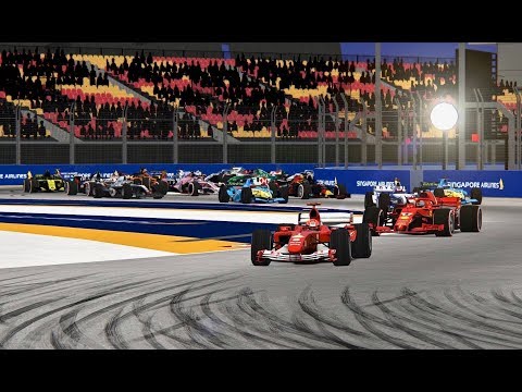 All F1 2018 Cars vs All F1 2004 Cars - Singapore