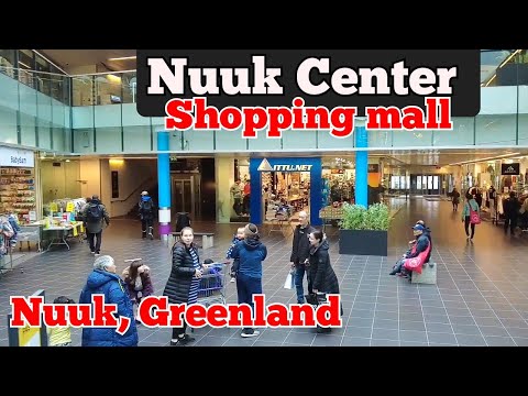 Walking inside Nuuk Center shopping mall in Nuuk, Greenland