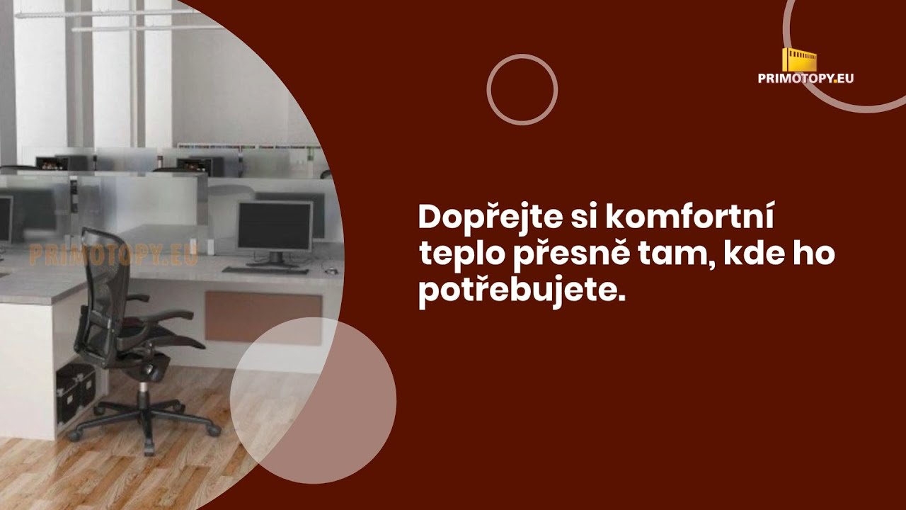 Topný panel pod stůl – zónový ohřev pracovního prostoru
