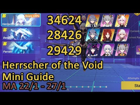 HotV Miniguide (30k, 33.4k, 34.6k) and Benares/Parvati | Honkai Impact 3 Memorial Arena