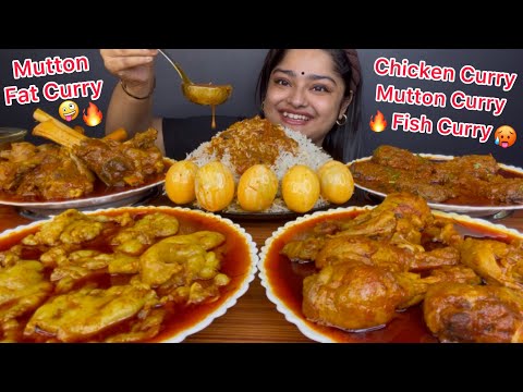 SPICY MUTTON FAT CURRY, MUTTON CURRY, EGG CURRY, CHICKEN CURRY, SPICY FISH CURRY WITH JEERA RICE