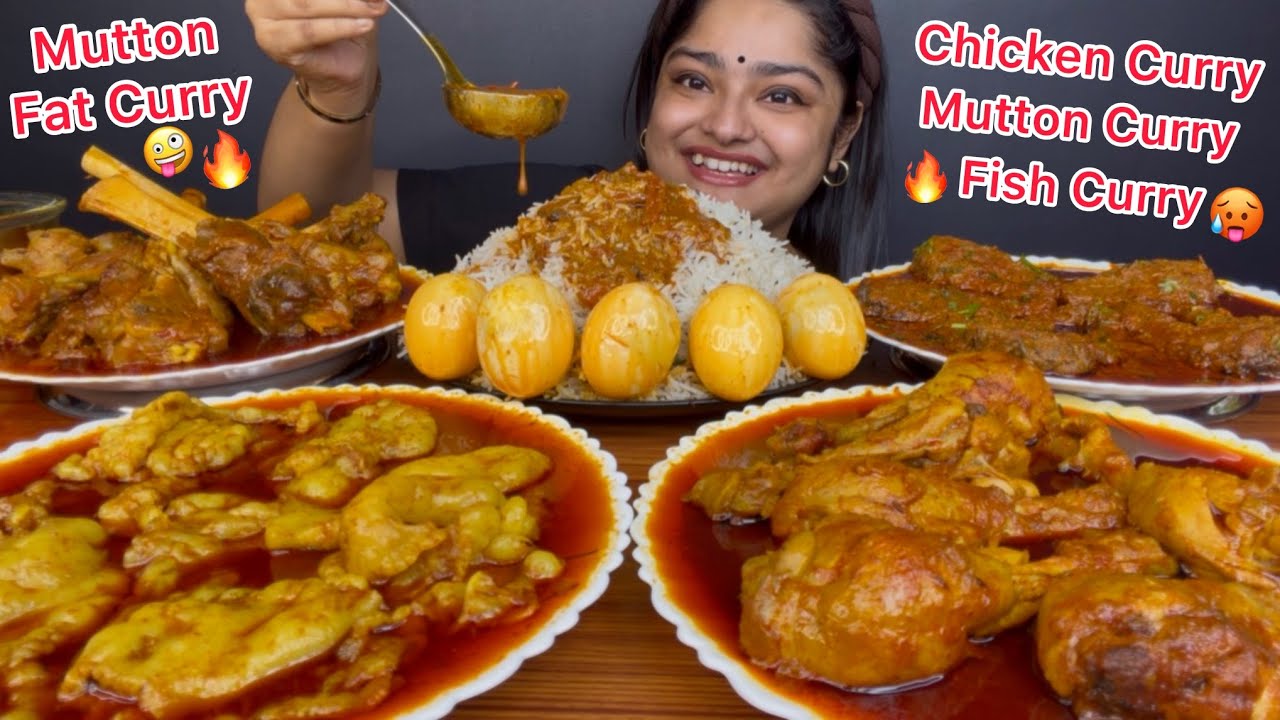 SPICY MUTTON FAT CURRY, MUTTON CURRY, EGG CURRY, CHICKEN CHICKEN, SPICY FISH CURRY WITH JEERA RICE