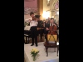 Bridge Project Student Tristan performing with Raphael Wallfisch at the Amati Exhibition