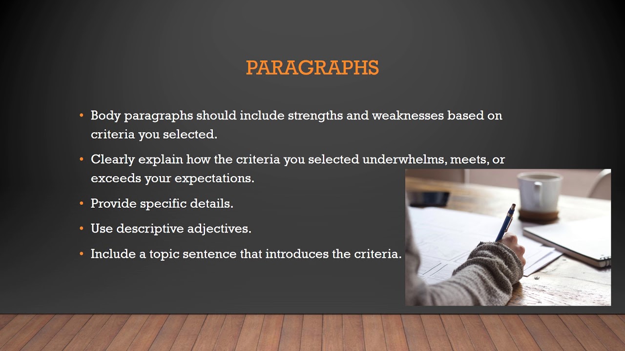 THE EVALUATION ESSAY