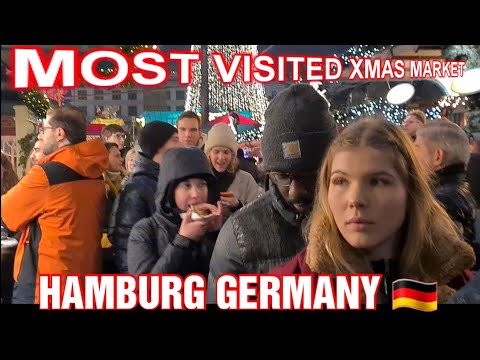 HAMBURG GERMANY - MOST VISITED & TALKED ABOUT CHRISTMAS MARKET IN GERMANY  | NIGHTLIFE IN HH 🇩🇪