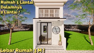 Rumah Lahan Terbatas Lebar 3 Meter Dari Luar 1 Lantai Dalamnya 2 Lantai