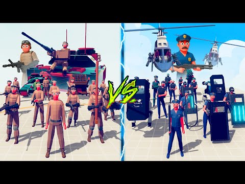 US ARMY vs POLICE TEAM - Totally Accurate Battle Simulator TABS