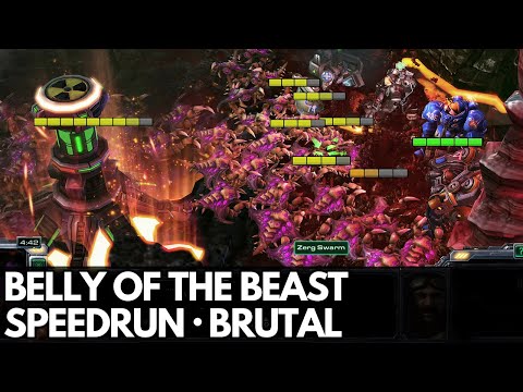 StarCraft 2 WoL - Mission 25 (Belly of the Beast) - Speedrun (Brutal)