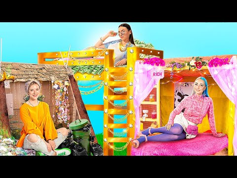 We Build a Secret Room! Poor vs Rich vs Giga Rich Secret Room