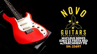 Video thumbnail for Novo Nucleus Idris S3 | Fiesta Red - Parchment Pickguard | SN: 23697 by Peach Guitars
