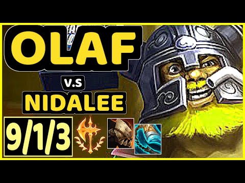 SPIRIT (OLAF) vs NIDALEE - 9/1/3 KDA JUNGLE GAMEPLAY - KR Ranked GRANDMASTER