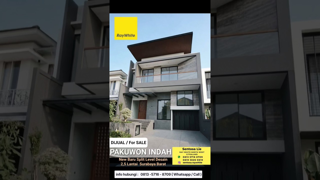 Dijual Rumah Baru Pakuwon Indah Granada - Lisbon Surabaya Barat New Baru Split Level Desain 2.5 Lantai Garasi Carport 3 Mobil Luas Dekat Graha Family, Citraland, Bukit Darmo Golf, Pakuwon Mall