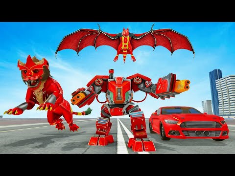 Lion Robot Car Game 2021 – Flying Bat Robot Games _ ANDROID GAMEPLAY