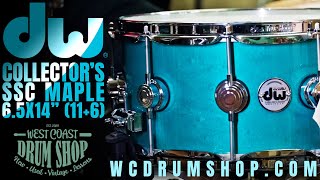 Video thumbnail for DW Collector's Series Snare | 6.5x14" SSC Maple 11 + 6 Ply | Turquoise Lacquer by West Coast Drum Shop
