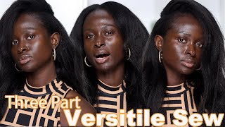 KINKY STRAIGHT Three Part Versatile Sew In (Weave Wash Day)