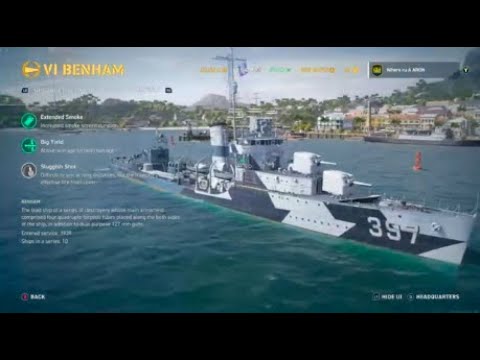 Benham unlocked, torpedos away! First look at the USS Benham, World of warships legends guide