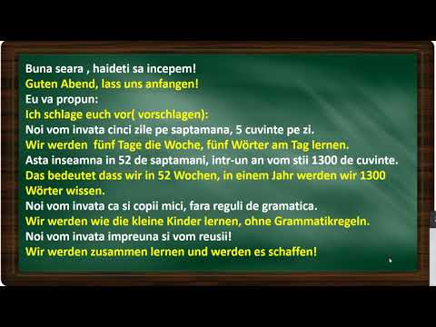 invatam  limba germana 5 cuvinte pe zi -25 pe saptamana 1300 pe an