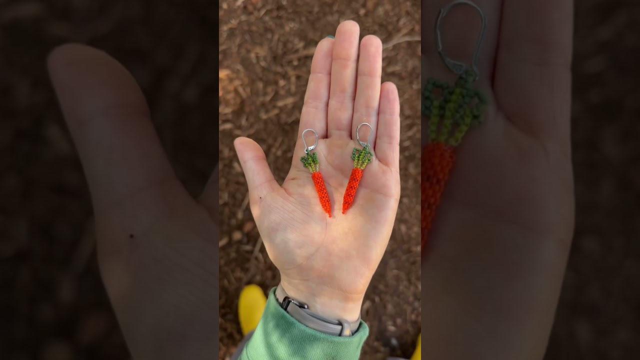 earrings + written pattern available on my Etsy. Full video tutorial on my page! #diy #beadwork