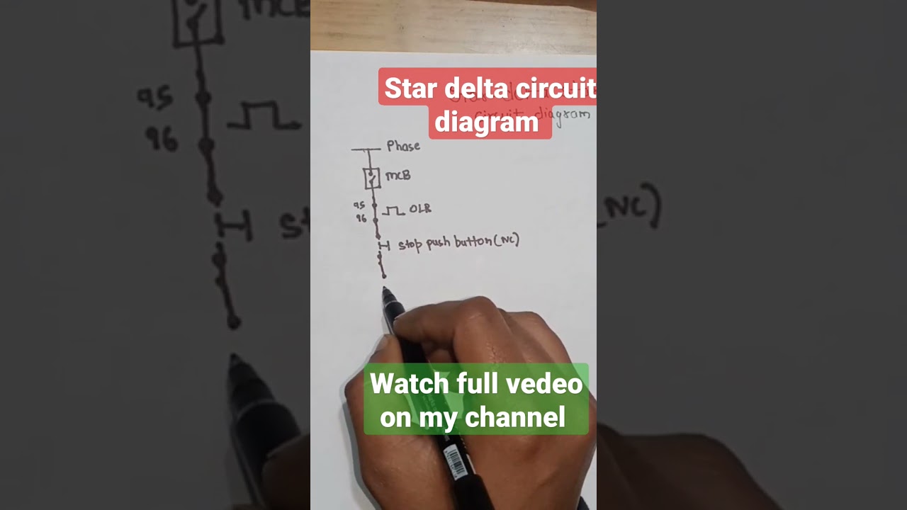 Circuit diagram of star delta starter. watch full vedeo to in my channel