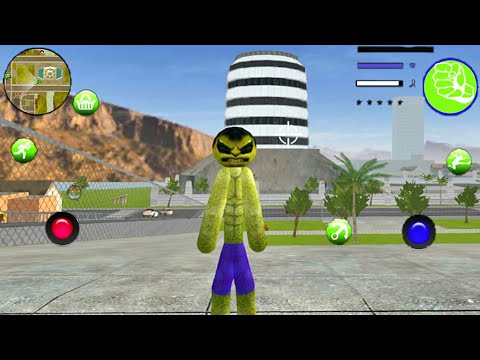 Green Monster Stickman Rope Hero Gangster Crime #1 - Android Gameplay