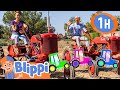 Blippi and Meekah Race Tractor Trucks! | Blippi & Meekah Challenges and Games for Kids