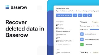How to recover deleted data in Baserow