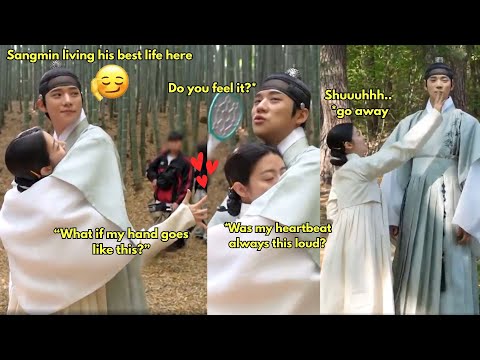 Not Nam Jihyun casually continuing a discussion while drowning in the arms of 190cm-tall Sangmin😭☝🏻