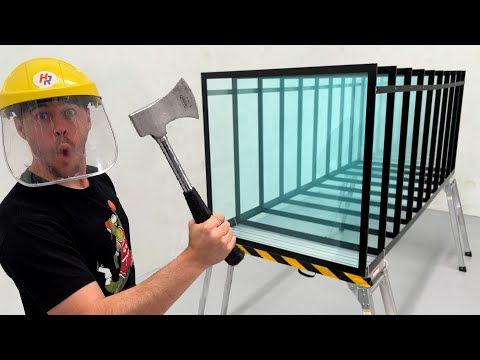 How Many Glass Windows Stops A Throwing Axe???