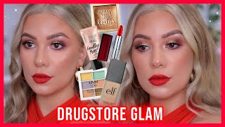 EASY 10 minute DRUGSTORE CHRISTMAS makeup tutorial